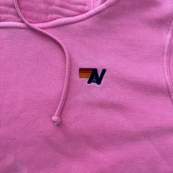 Aviator Nation Ninja Hoodie Pink Size L Unisex Zip Pocket Pullover Made in USA - Picture 6 of 9